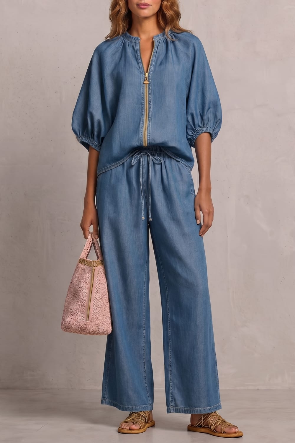 Elena Zip Front Wide Leg Two Piece Set_5