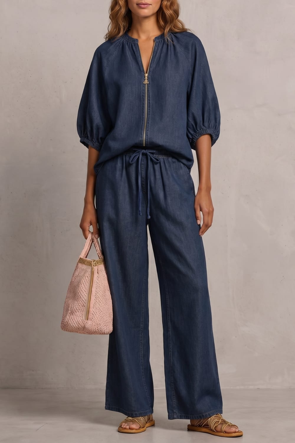 Elena Zip Front Wide Leg Two Piece Set_7