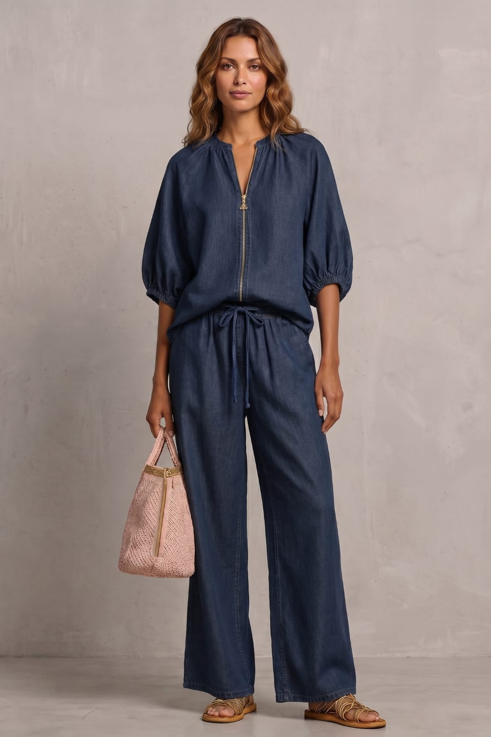 Elena Zip Front Wide Leg Two Piece Set_8