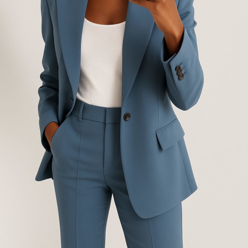 Ella Peak Lapel Blazer Two Piece Set_1