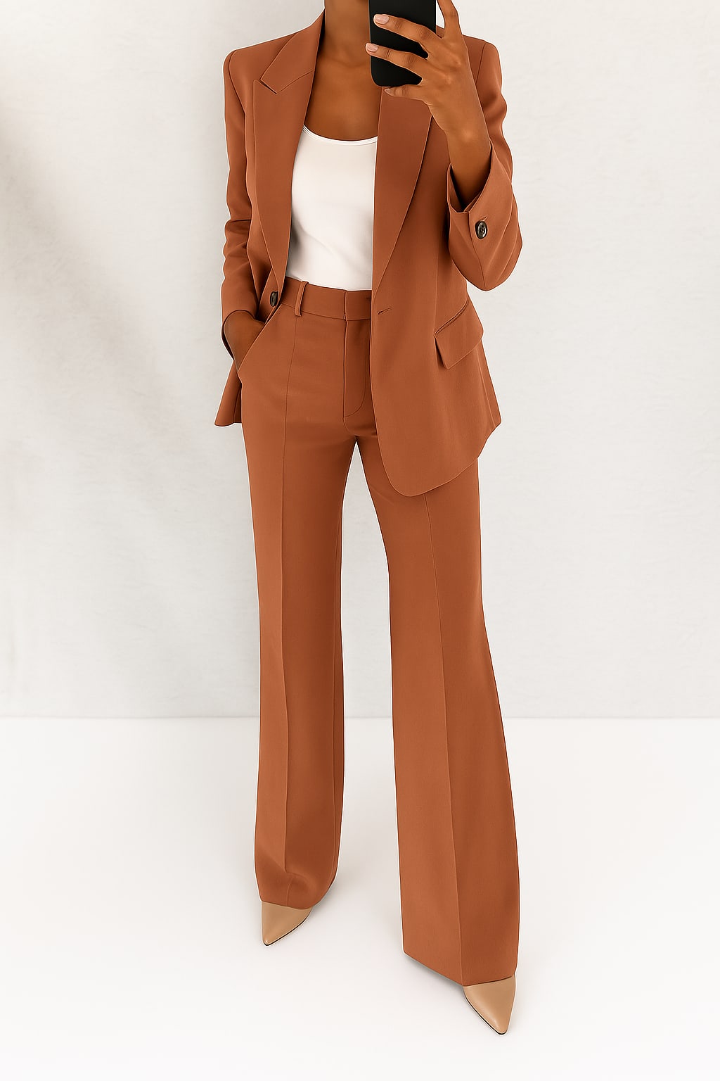 Ella Peak Lapel Blazer Two Piece Set_4