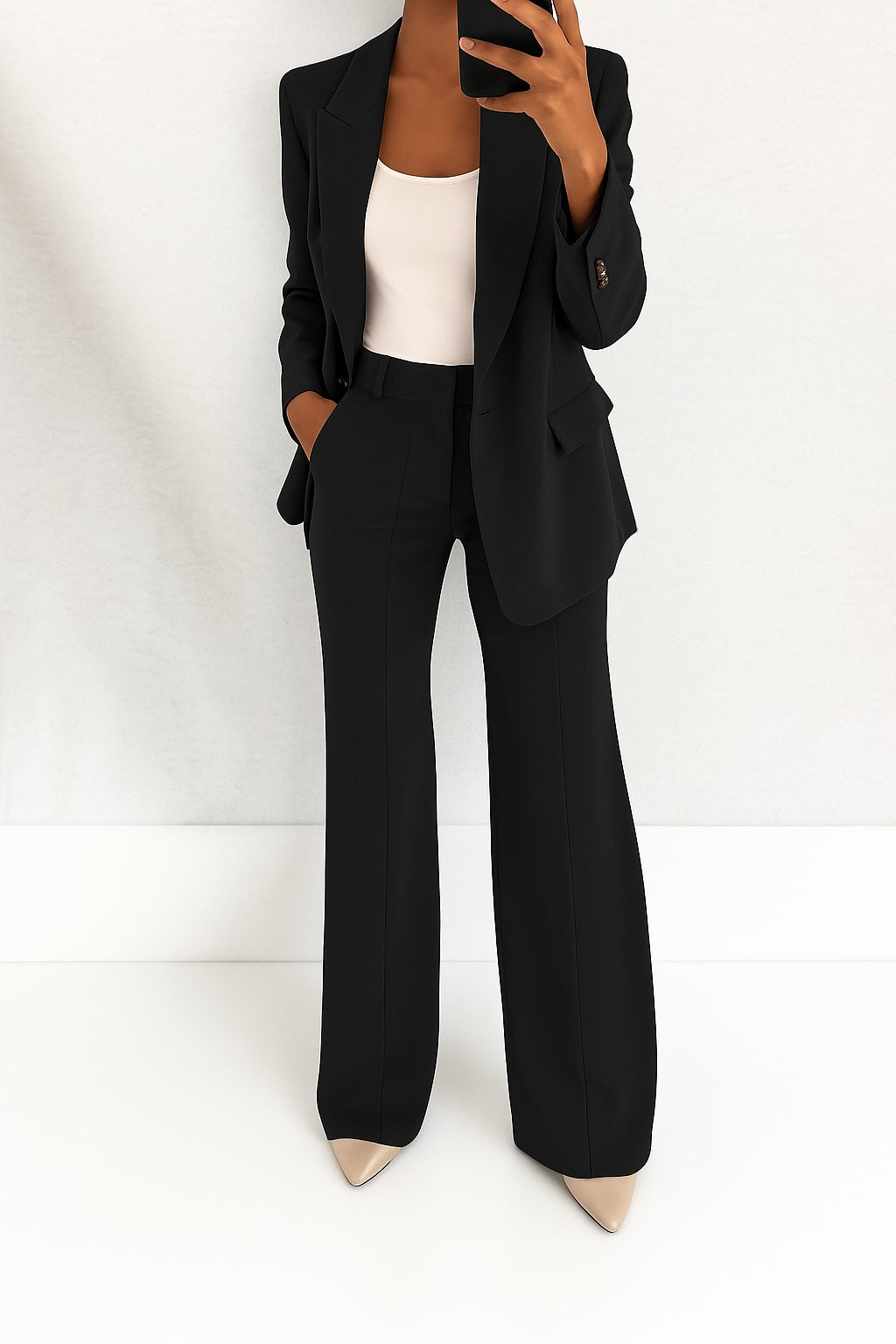 Ella Peak Lapel Blazer Two Piece Set_6