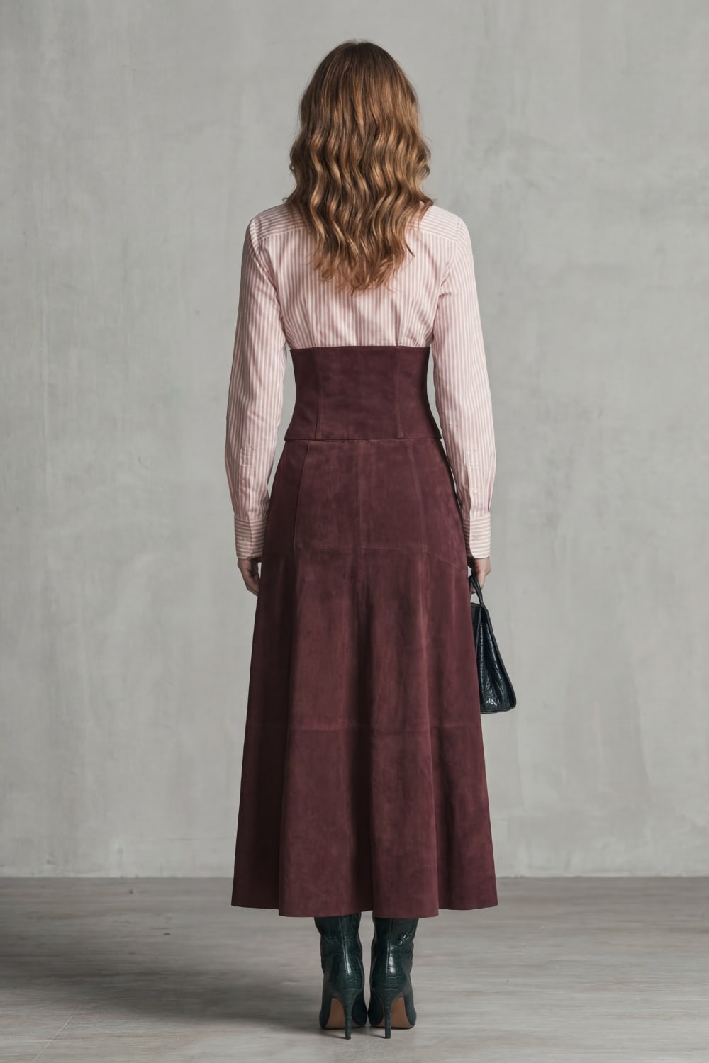 Zelinda Corset Waist Button Front Maxi Skirt_4