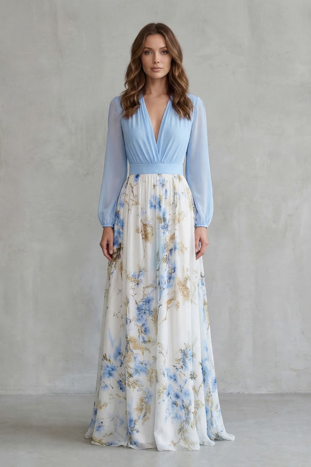 Zoraida Floral Chiffon Maxi Dress_2