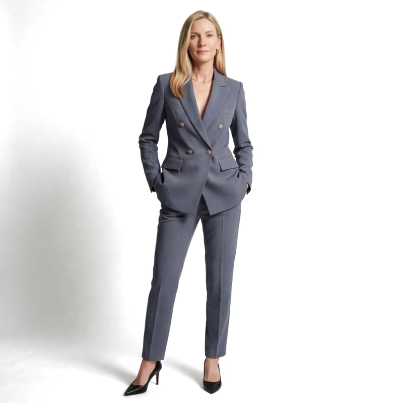 Aubrey Double Breasted Two Piece Pant Suit_1