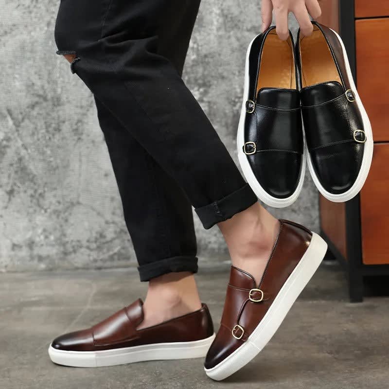 Hutton Leather Monk Strap Sneakers_6