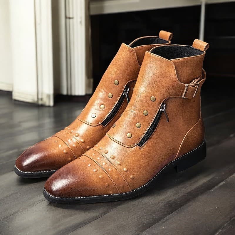Axel Studded Leather Ankle Boots_3