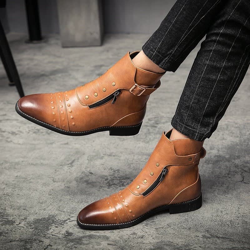 Axel Studded Leather Ankle Boots_5