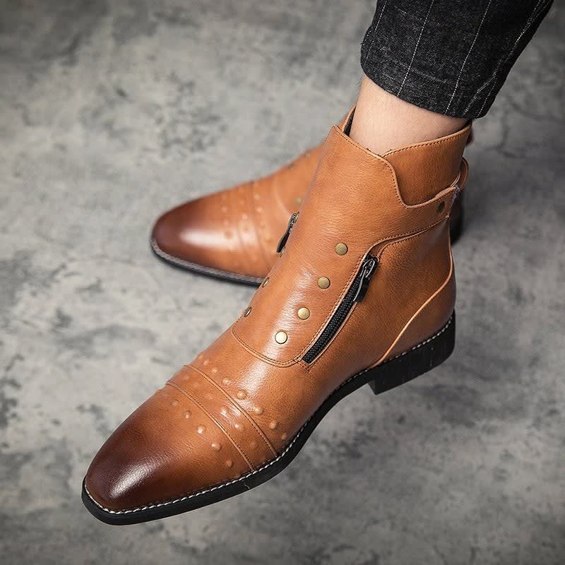 Axel Studded Leather Ankle Boots_7