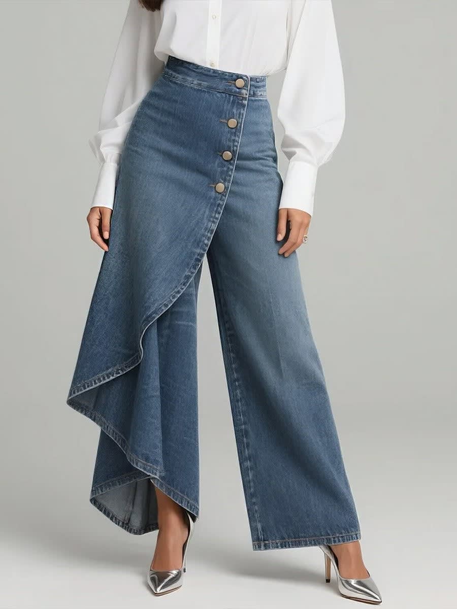 Saveria Asymmetric Wrap Wide Leg Jeans_3