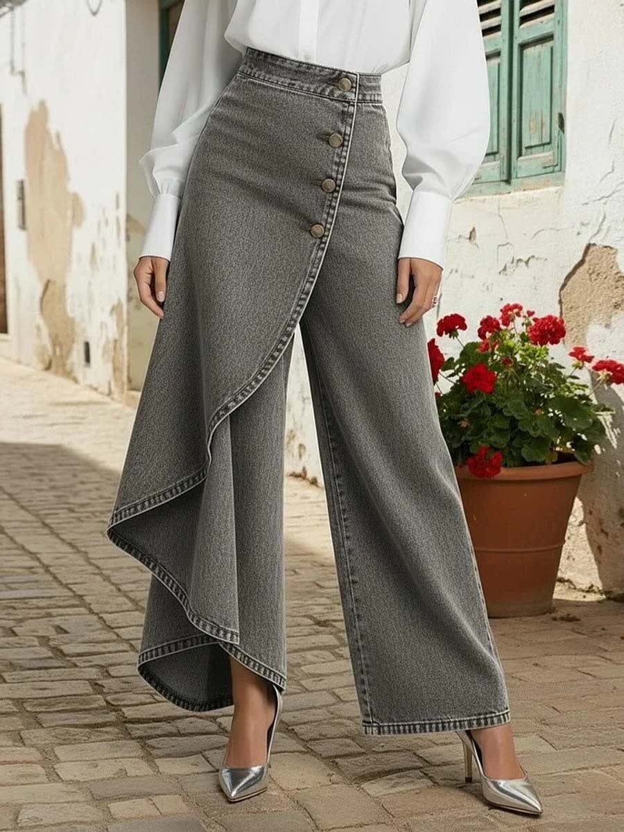 Saveria Asymmetric Wrap Wide Leg Jeans_7