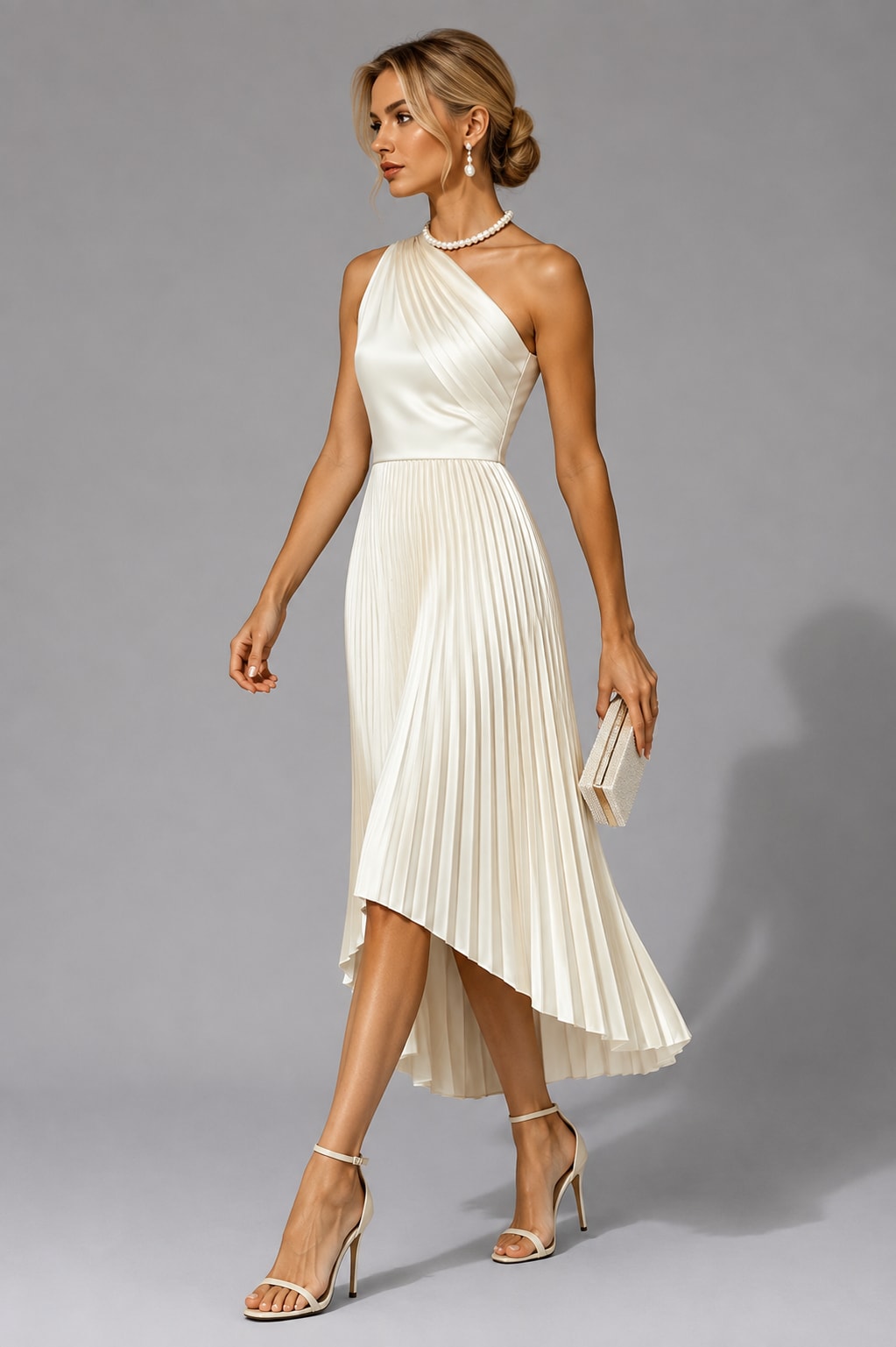 Viviana One Shoulder Pleated Midi Dress_3