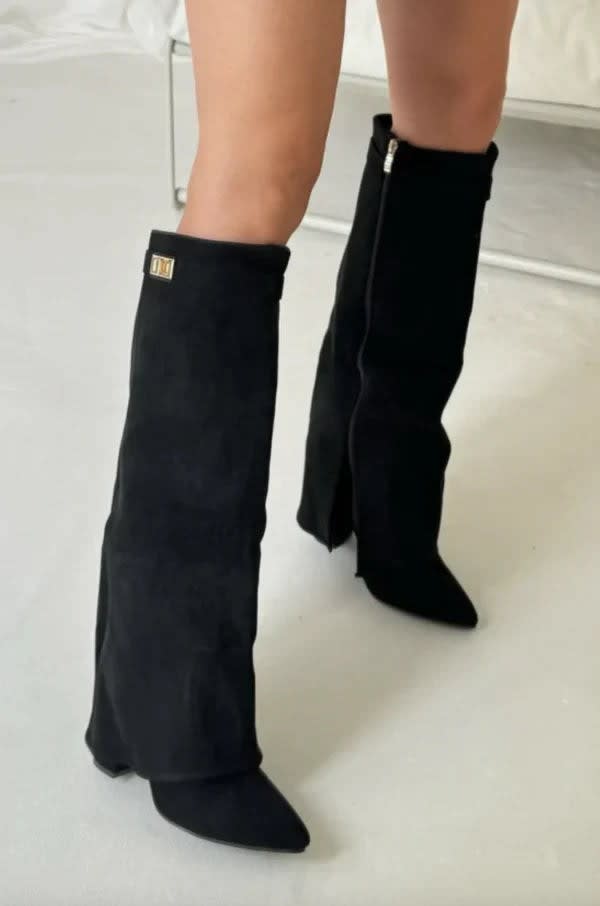 Fiorenza Pointed Toe Fold Over Knee High Boots_5