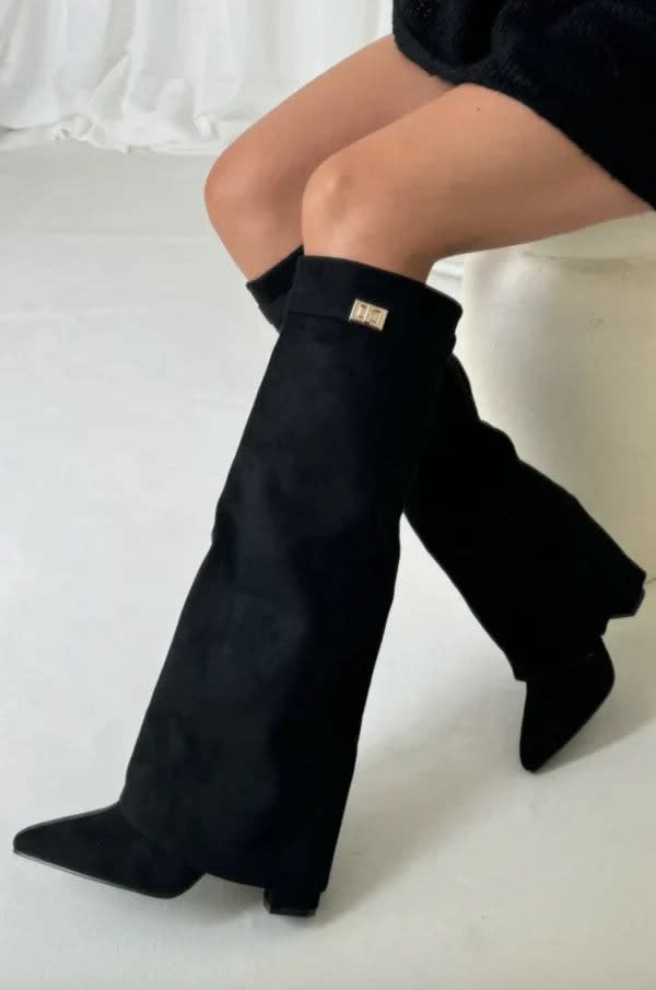 Fiorenza Pointed Toe Fold Over Knee High Boots_7
