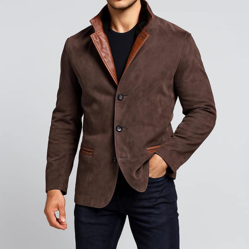 Elliot Leather Trim Suede Jacket_3