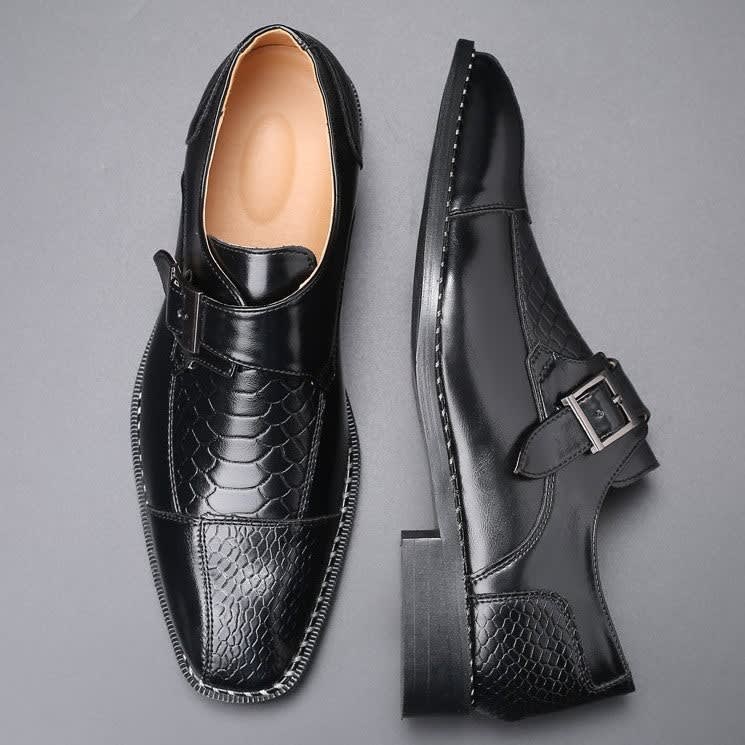 Grant Croc Embossed Monk Strap Shoes_14
