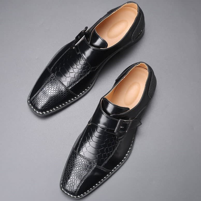 Grant Croc Embossed Monk Strap Shoes_15