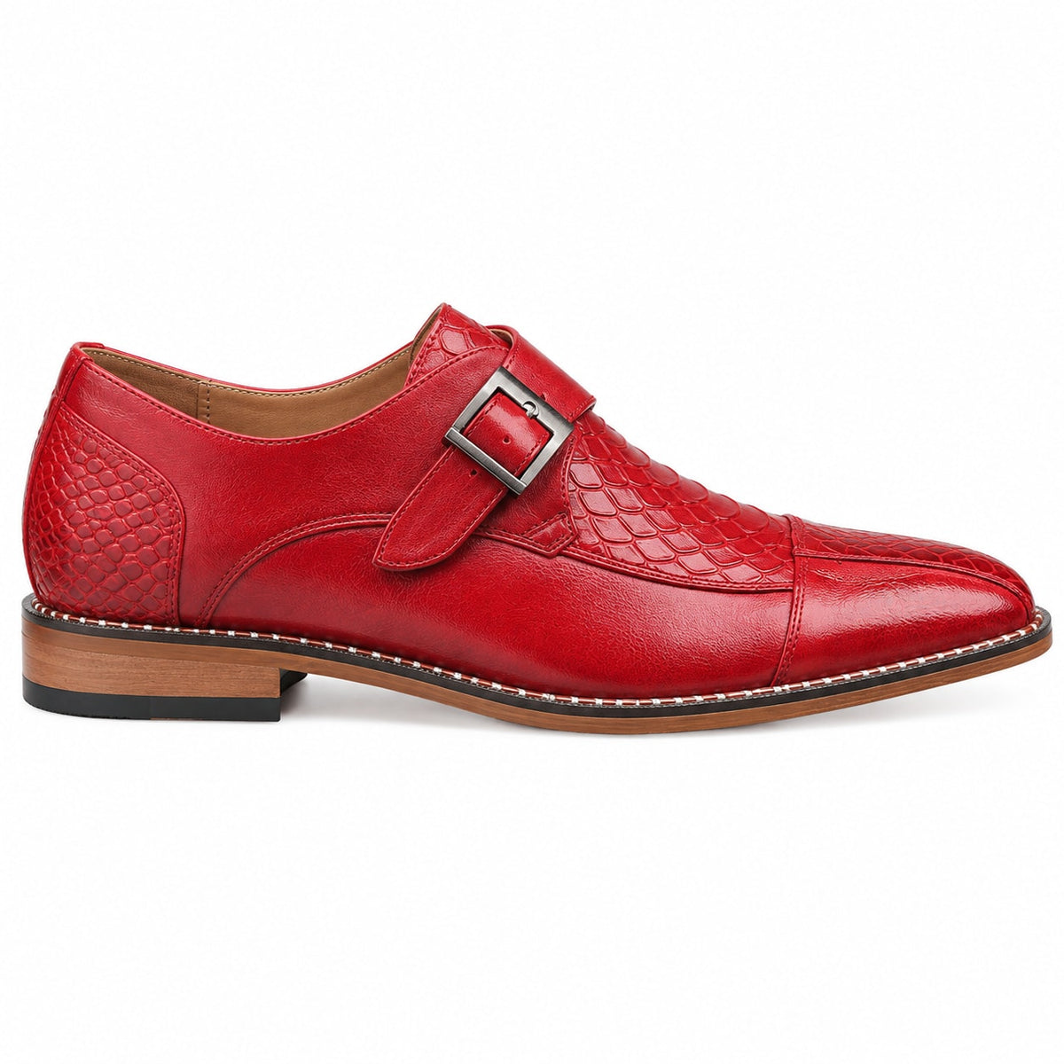 Grant Croc Embossed Monk Strap Shoes_9
