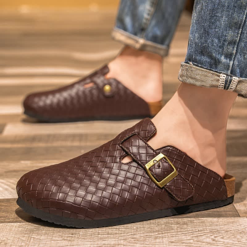 Aiden Woven Leather Clogs_1