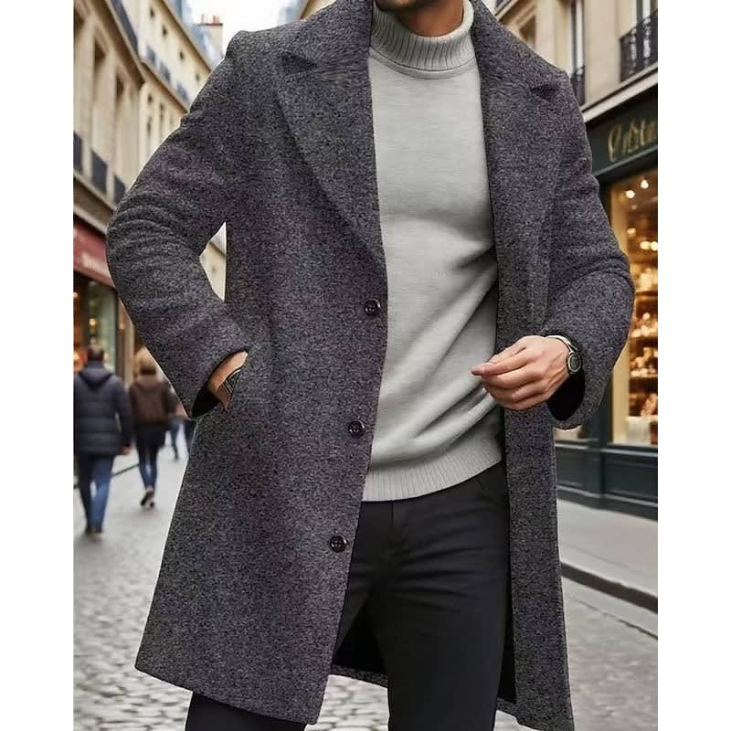 Bryan Single Breasted Long Overcoat_1