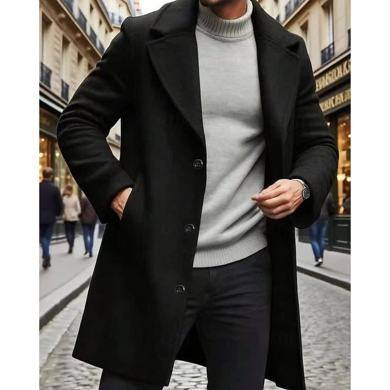 Bryan Single Breasted Long Overcoat_2