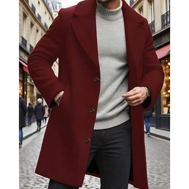 Bryan Single Breasted Long Overcoat_3