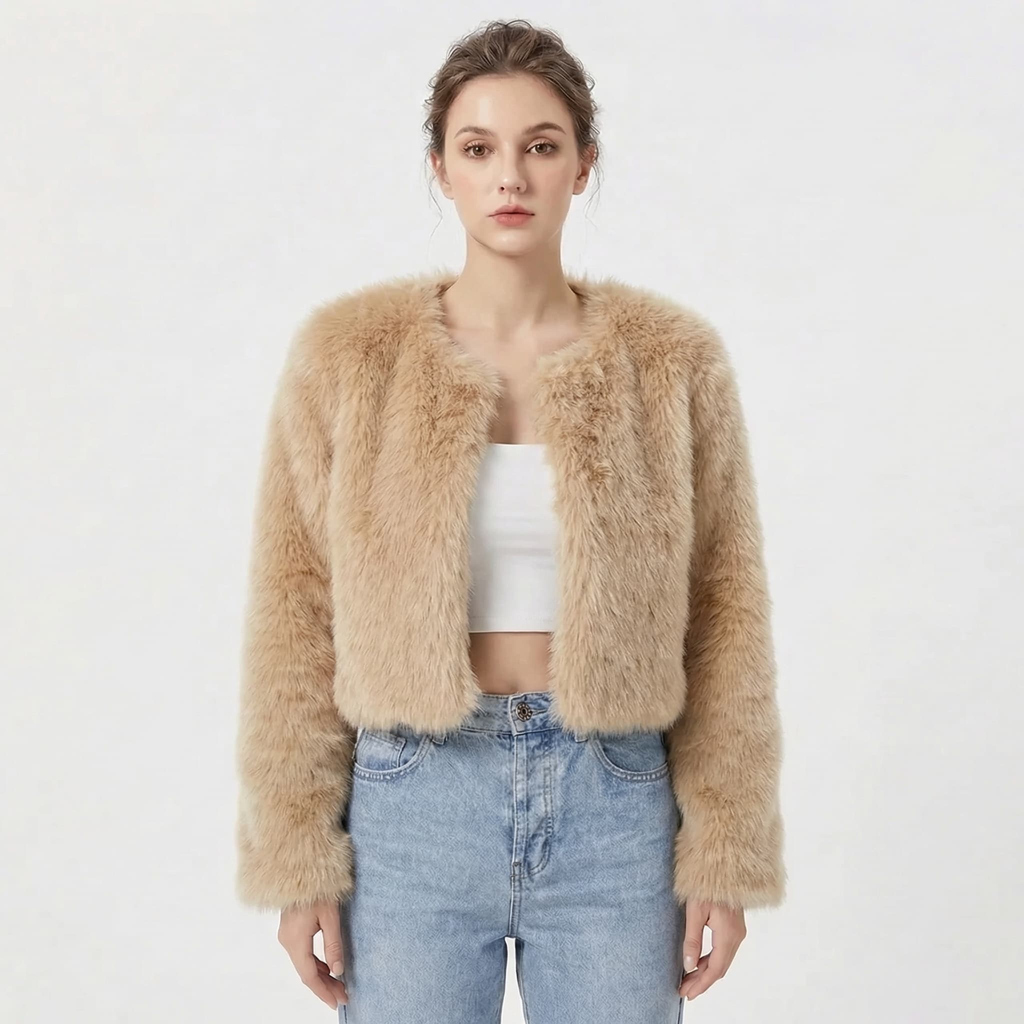 Fiammetta Faux Fur Cropped Jacket_6