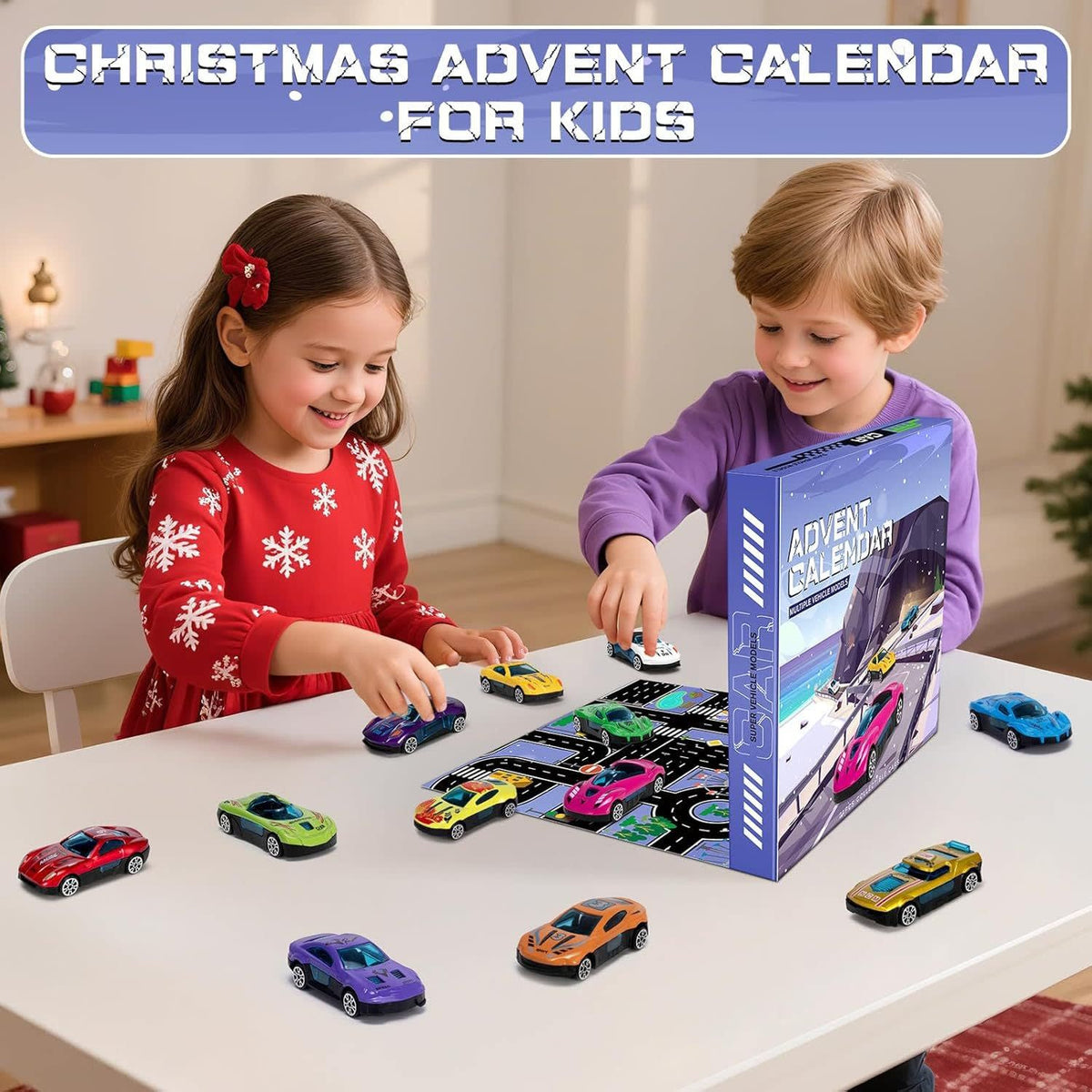 Car Advent Calendar 2026 with 24 Diecast Toy Cars Holiday Countdown Gift for Car Lovers_4