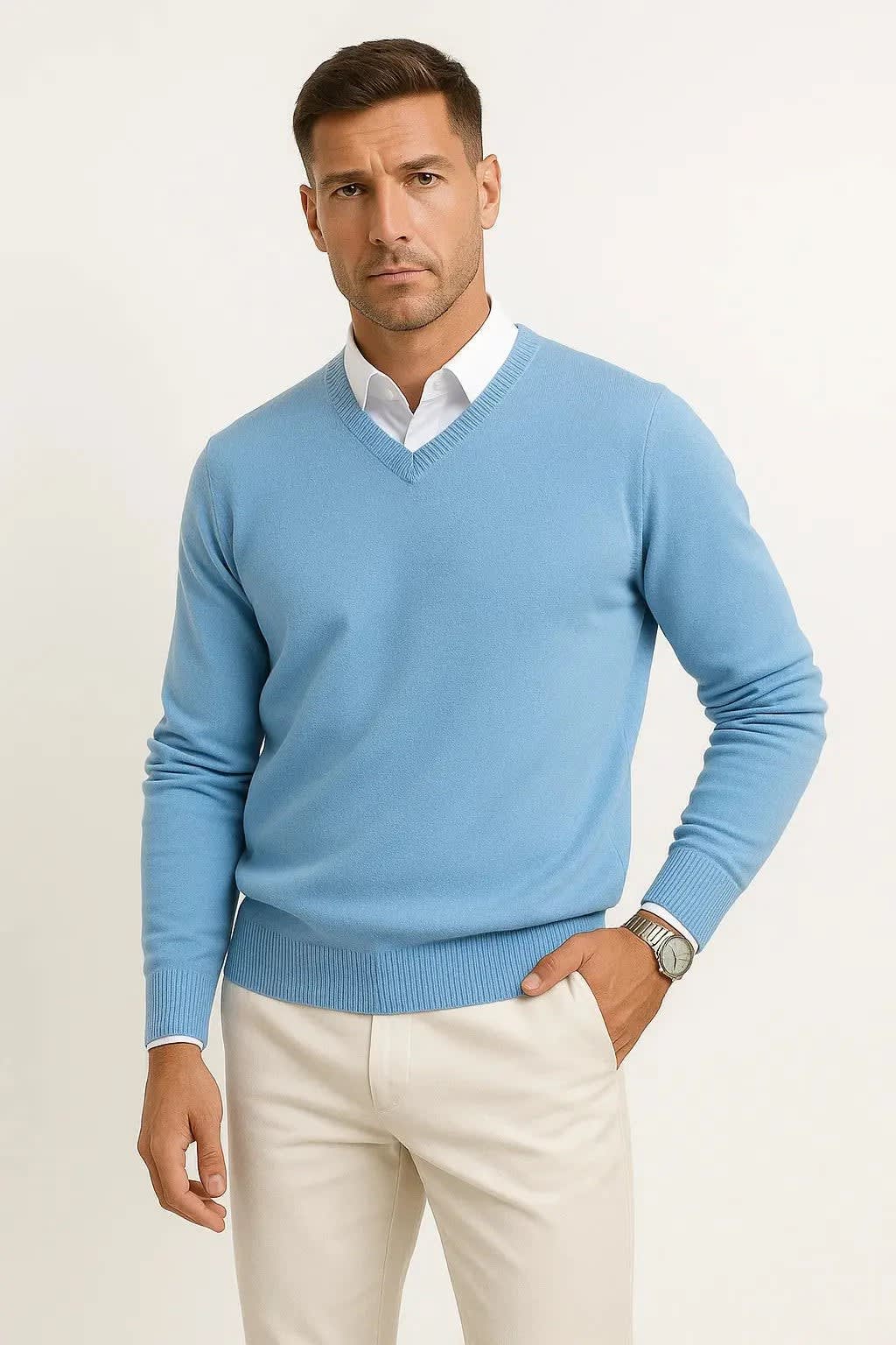 Neil Cashmere V-Neck Sweater_5