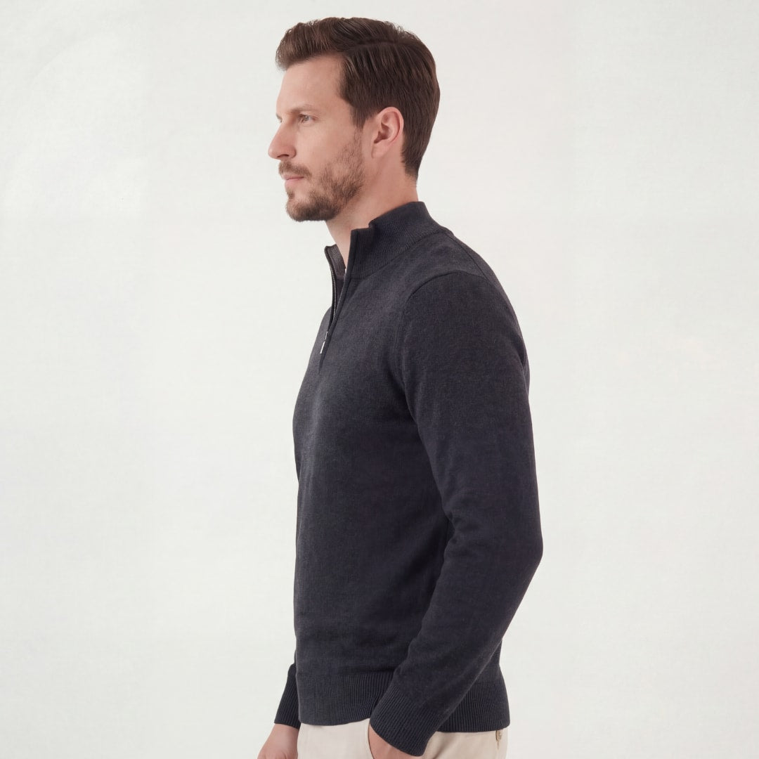 Wade Charcoal Half Zip Sweater_2