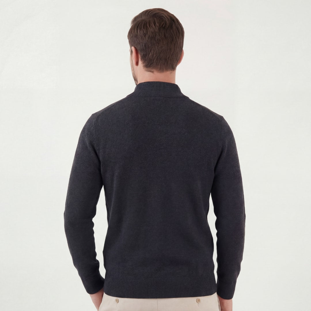 Wade Charcoal Half Zip Sweater_3