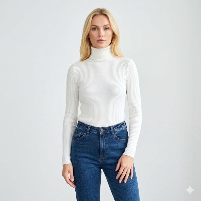 Ofelia Ribbed Turtleneck Knit Top_1