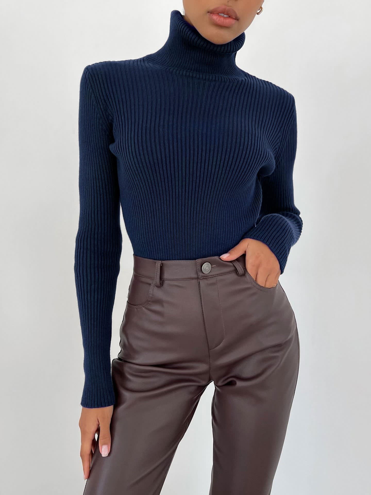Ofelia Ribbed Turtleneck Knit Top_16
