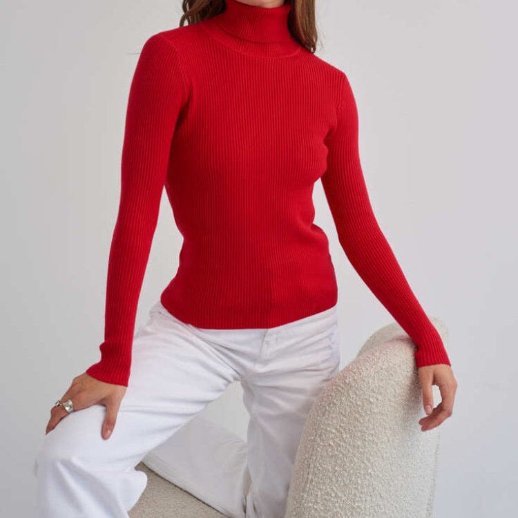 Ofelia Ribbed Turtleneck Knit Top_7