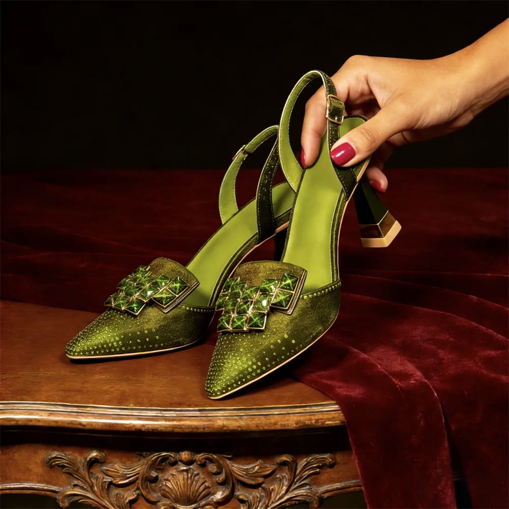 Graziana Crystal Embellished Slingback Kitten Heels_25