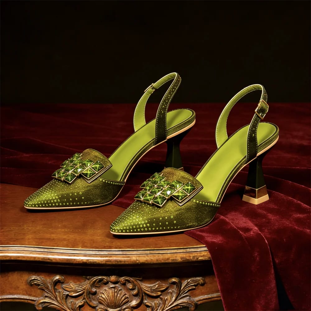 Graziana Crystal Embellished Slingback Kitten Heels_26