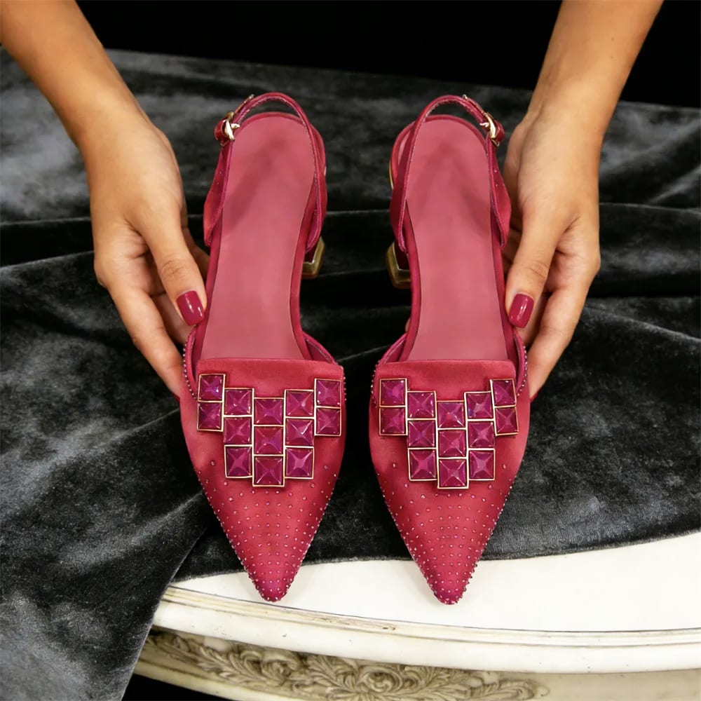 Graziana Crystal Embellished Slingback Kitten Heels_8