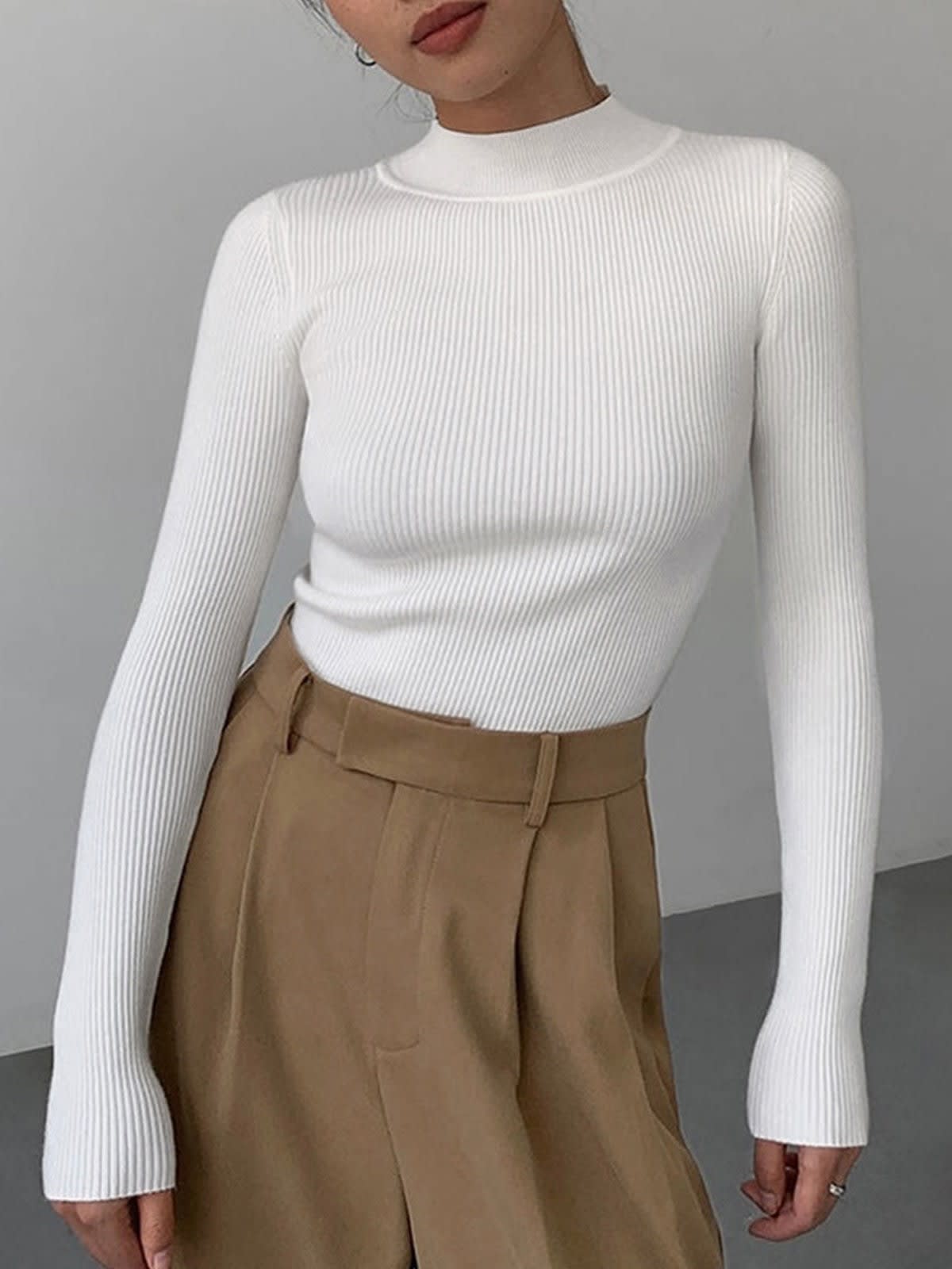 Dallas Slim Fit Ribbed Mock Neck Top_3