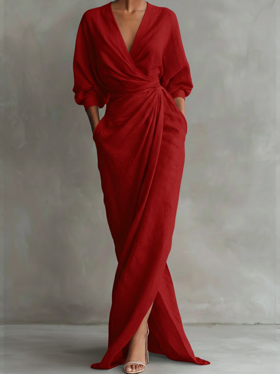 Domenica Linen Twist Waist Maxi Dress_3