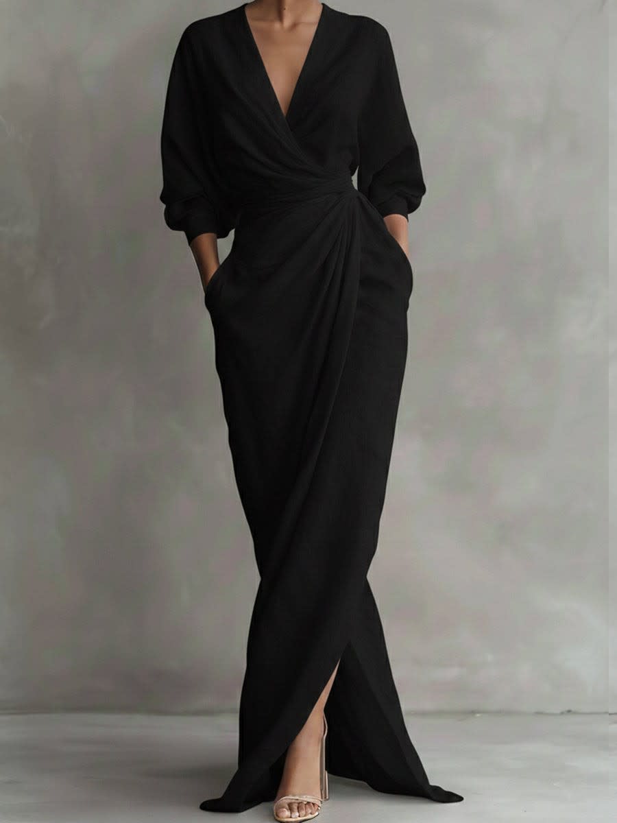 Domenica Linen Twist Waist Maxi Dress_5