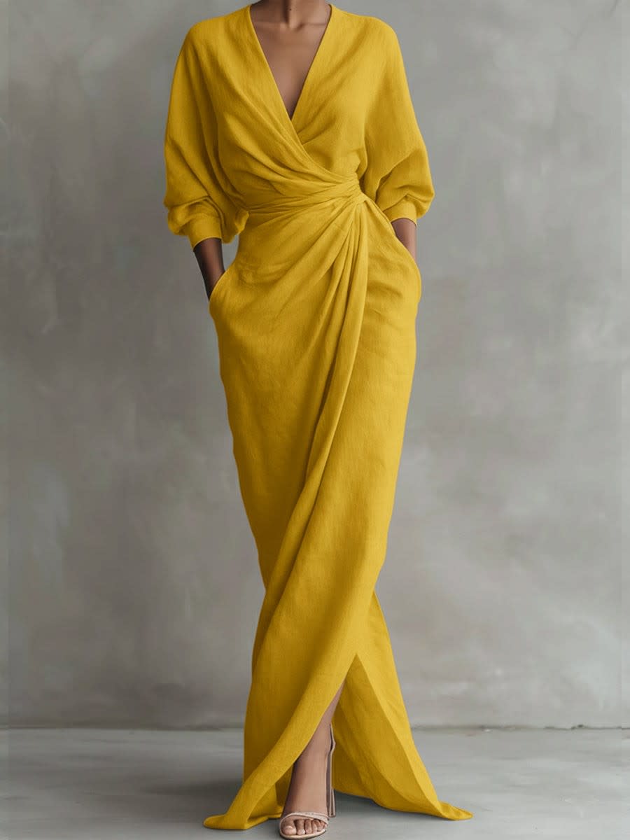Domenica Linen Twist Waist Maxi Dress_7