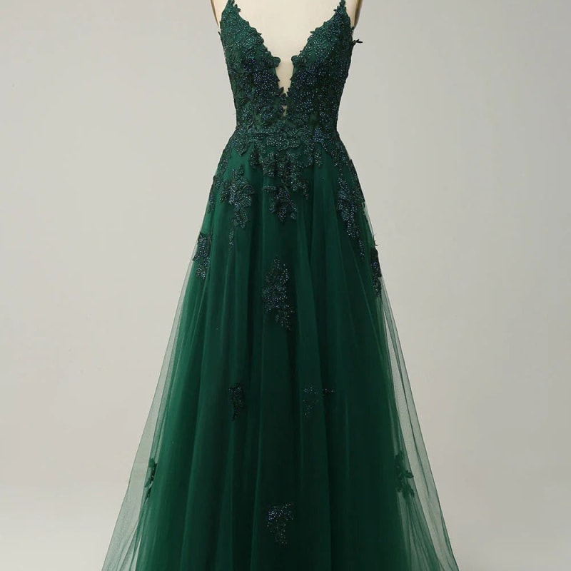 Dorothea Lace Applique Tulle Wedding Guest Maxi Dress_1