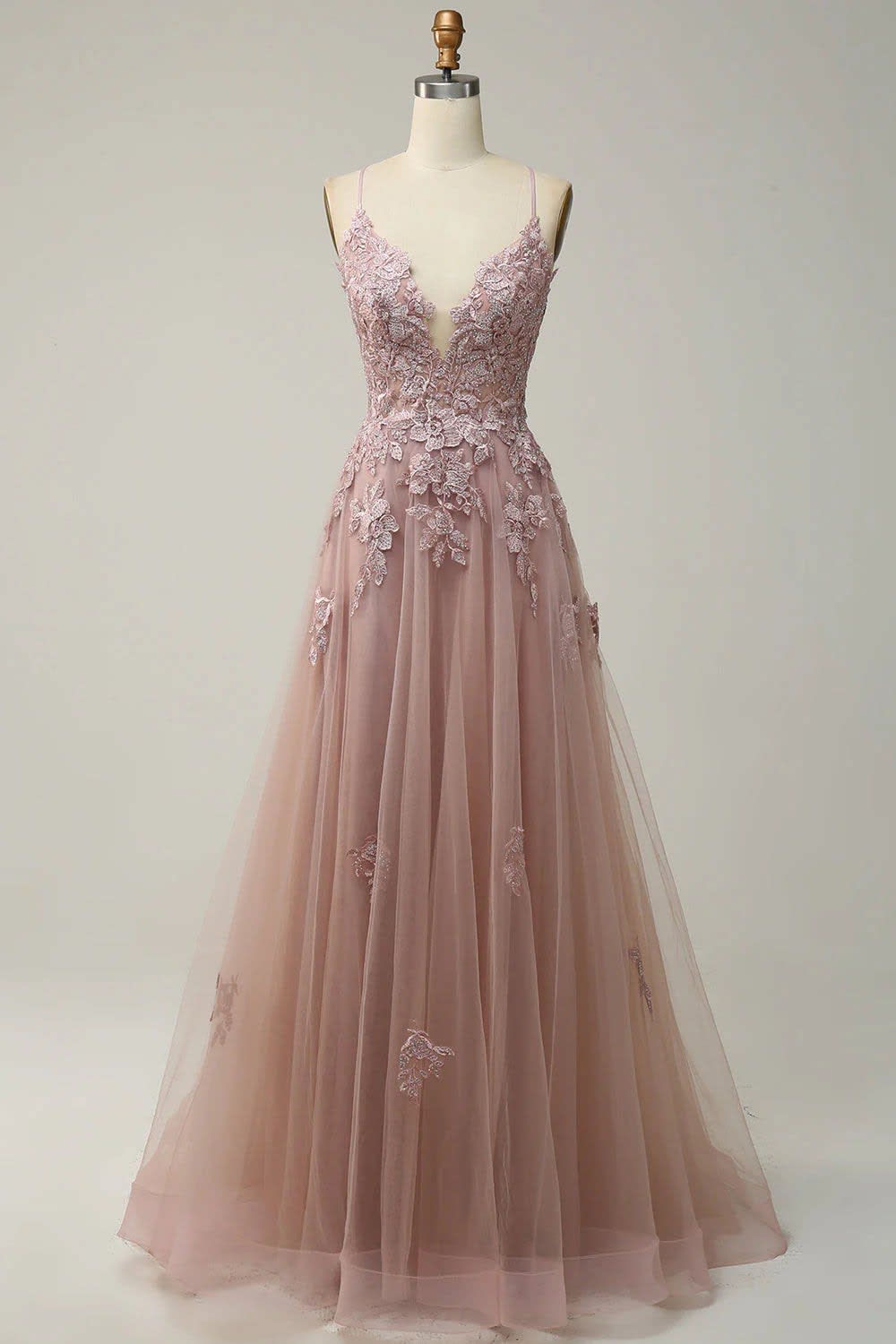 Dorothea Lace Applique Tulle Wedding Guest Maxi Dress_7
