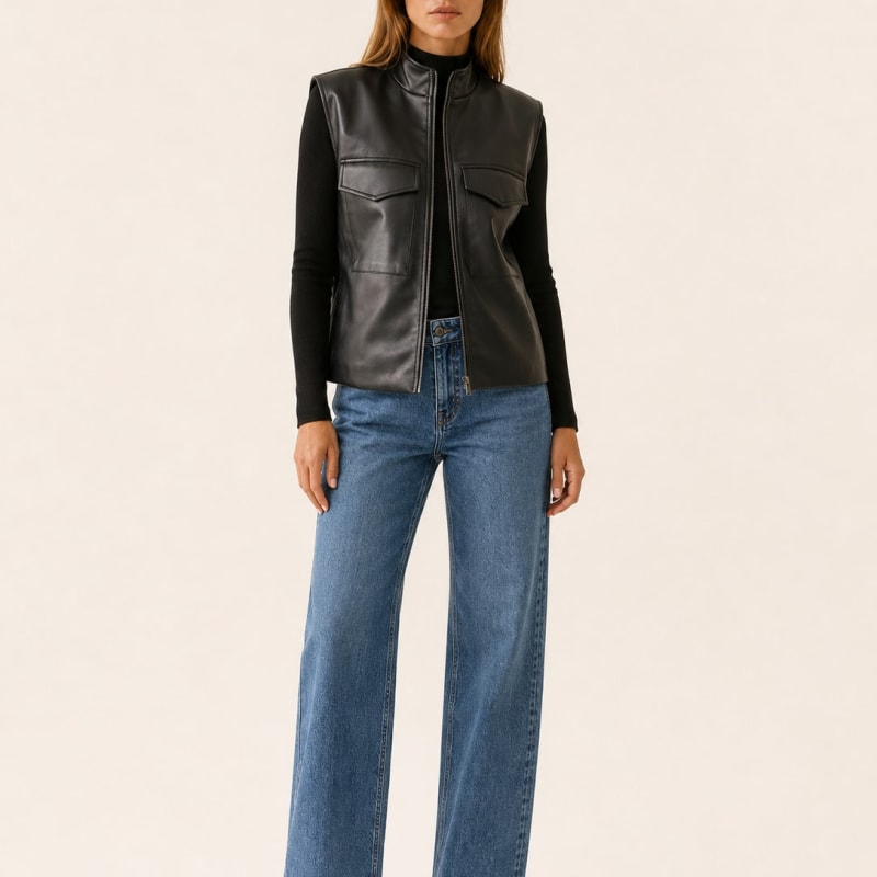 Wilhelmina Sleeveless Zip Utility Vest Jacket_1