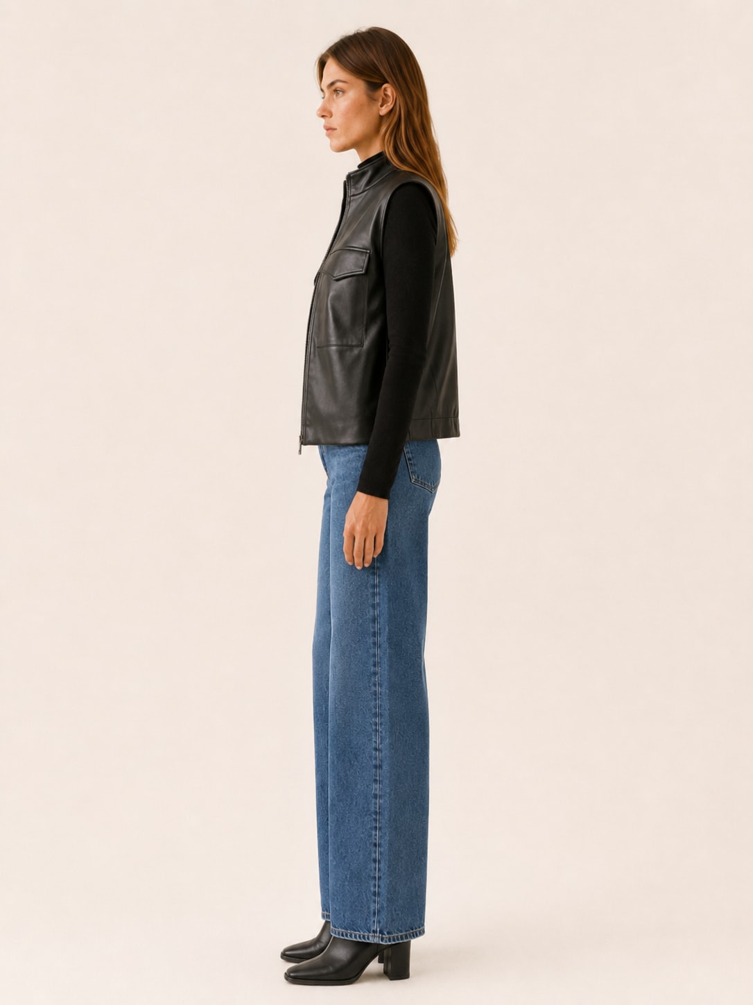 Wilhelmina Sleeveless Zip Utility Vest Jacket_3