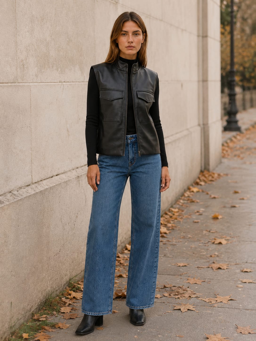 Wilhelmina Sleeveless Zip Utility Vest Jacket_5