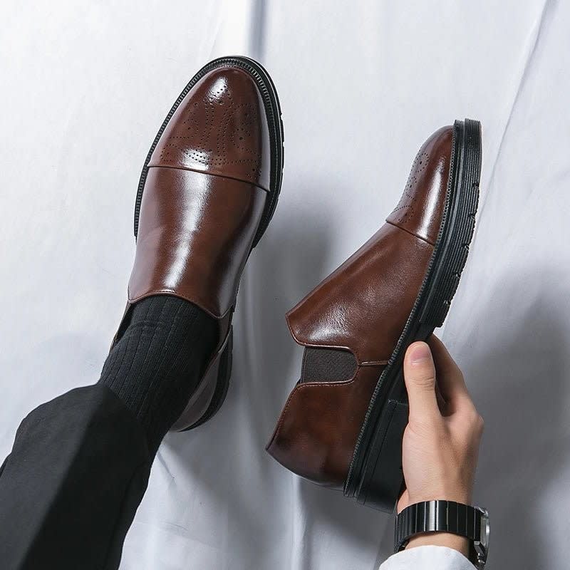 Edmund Leather Slip On Dress Shoes_8