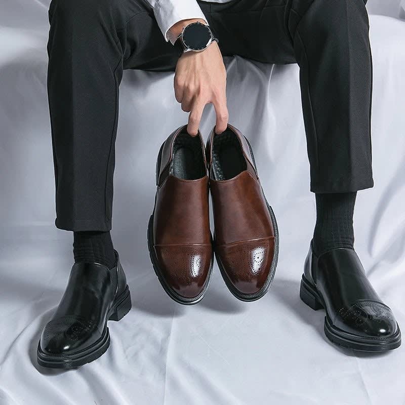 Edmund Leather Slip On Dress Shoes_9