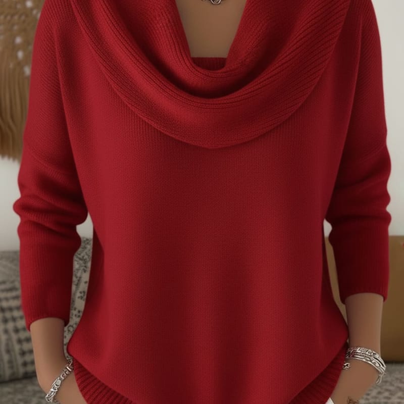 Freydis Cowl Neck Knit Sweater_1