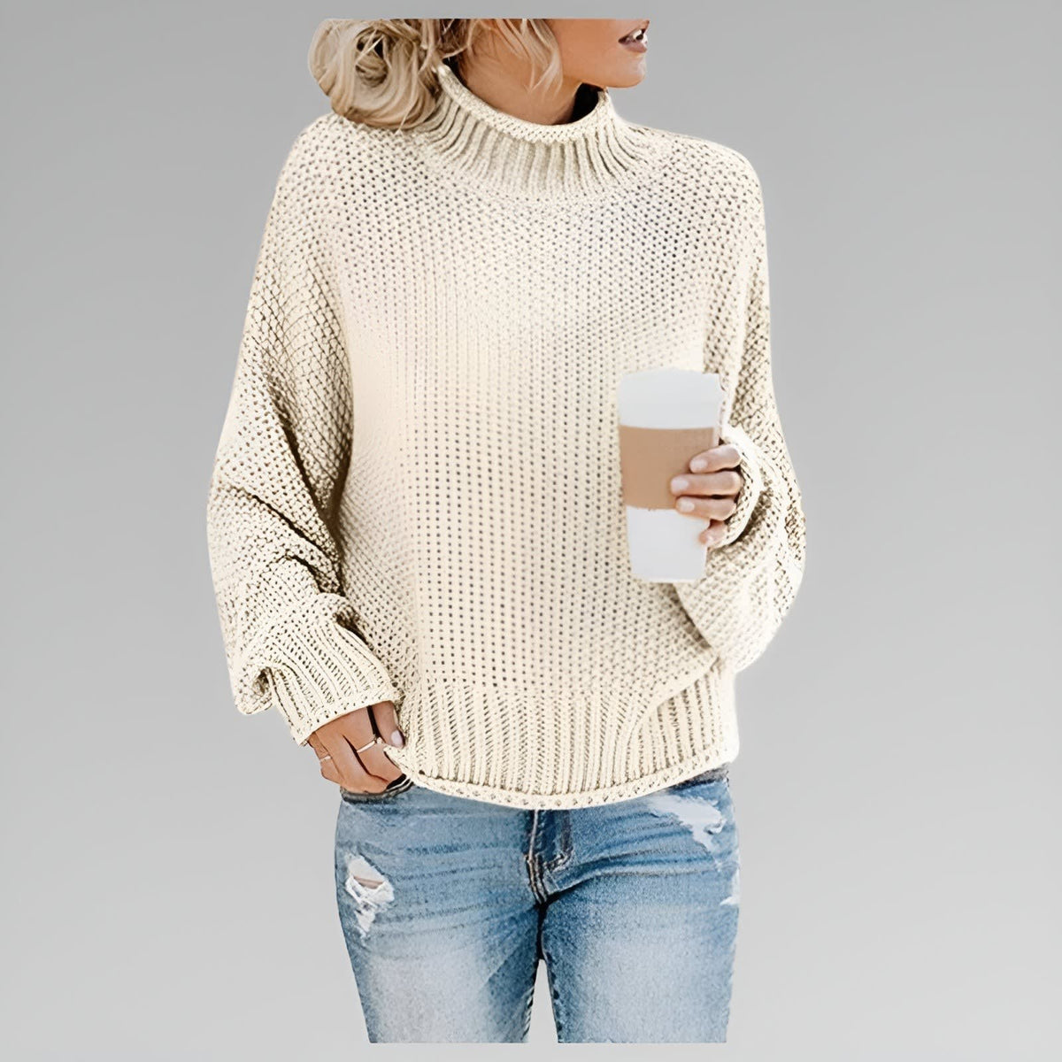 Dulce Oversized Chunky Knit Mock Neck Sweater_8
